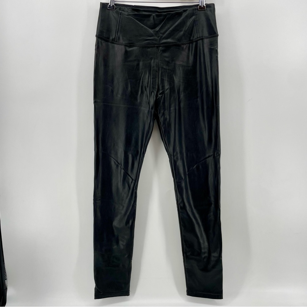Bagatelle Collection Faux Leather Leggings Black High Waist M